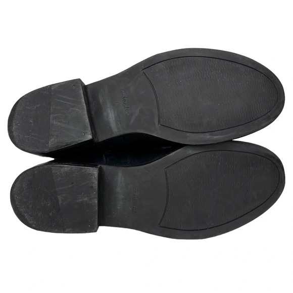 Clarks Gore-Tex Waterproof Black Leather Tall Riding Boot Size 9.5 - Picture 7 of 8